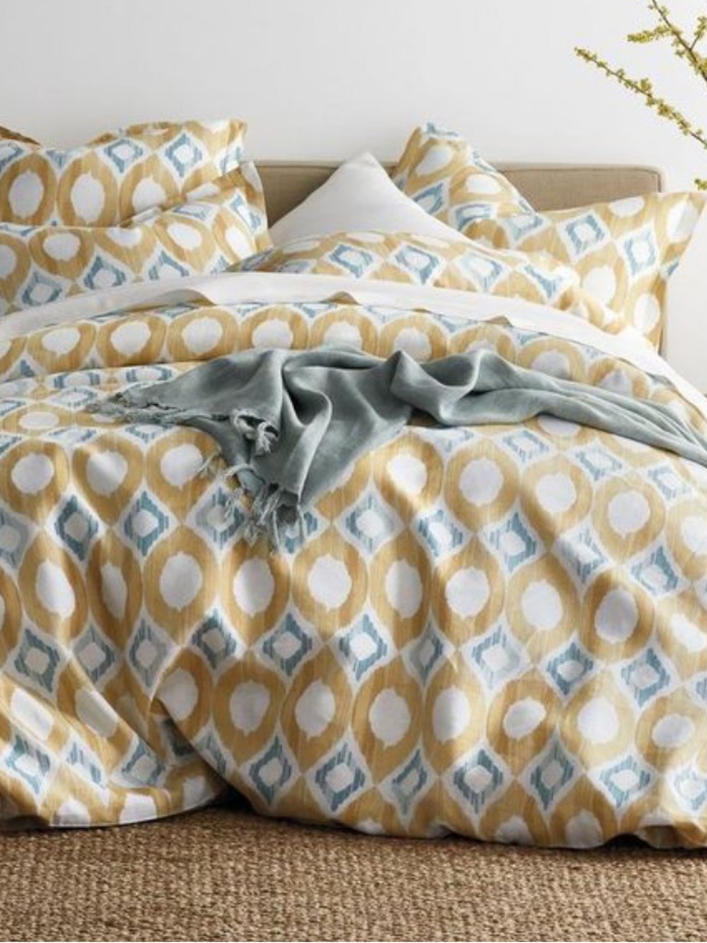 The Company Store Bali Geometric Linen
Duvet Cover Full Queen Ikat Southwest